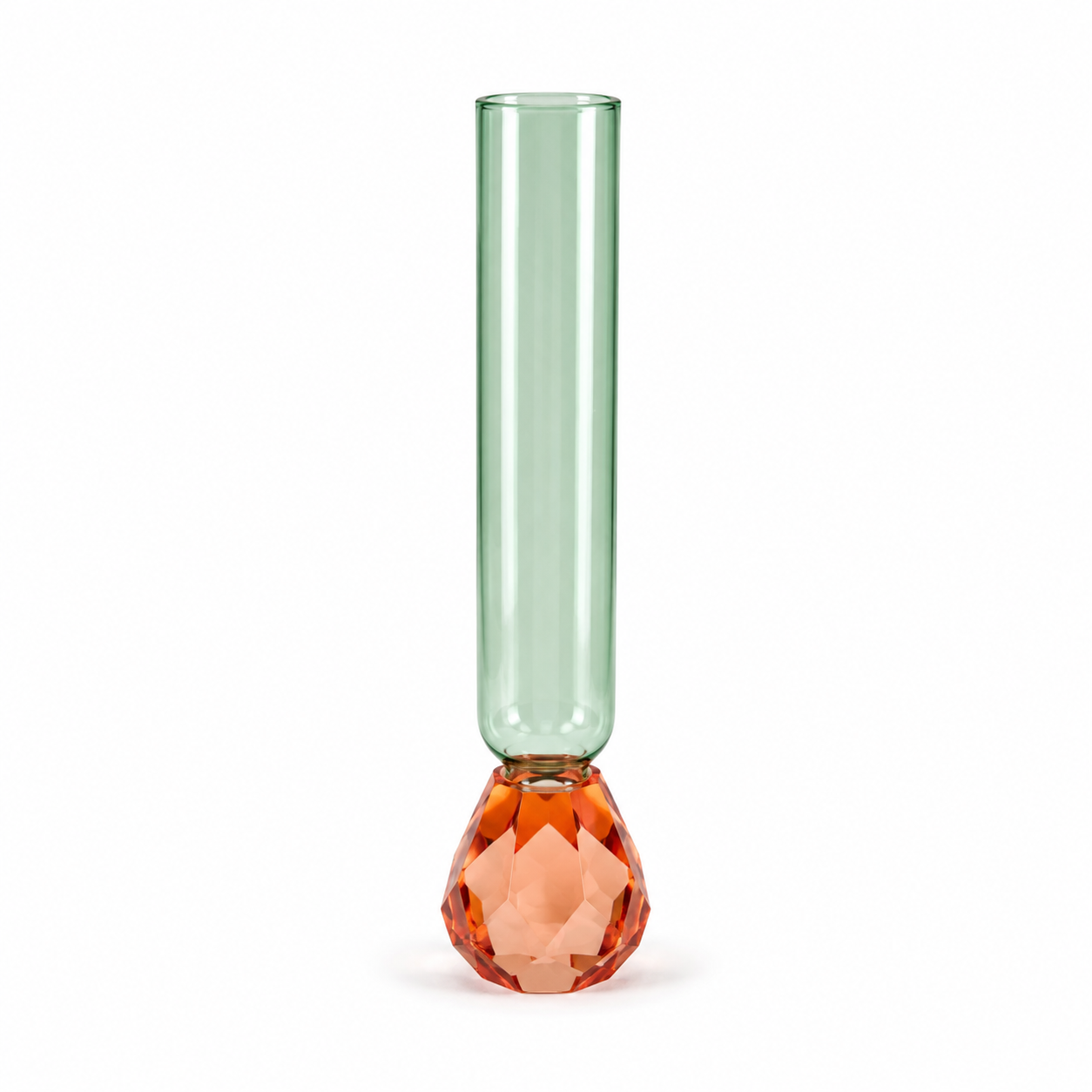 Vaso Monofiore Diamante Corallo/Tiffany